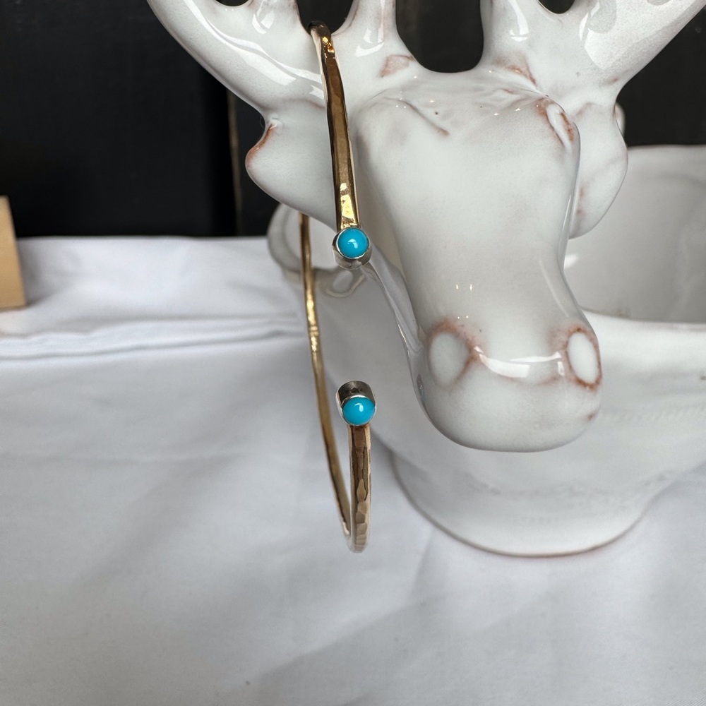 14KGF Sleeping Beauty Turquoise Cuff Bracelet